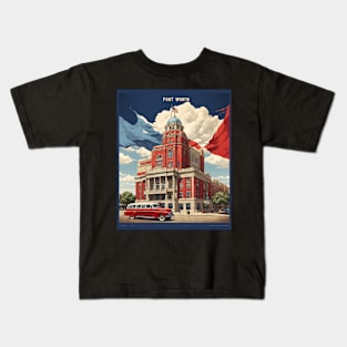 Fort Worth United States of America Tourism Vintage Poster Kids T-Shirt